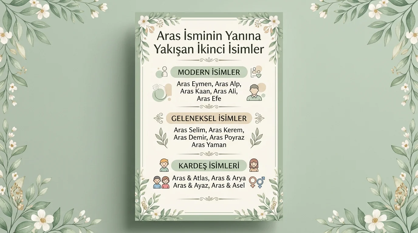 Aras isminin yanına yakışan ikinci isimler listesi erkek bebek isim önerileri
