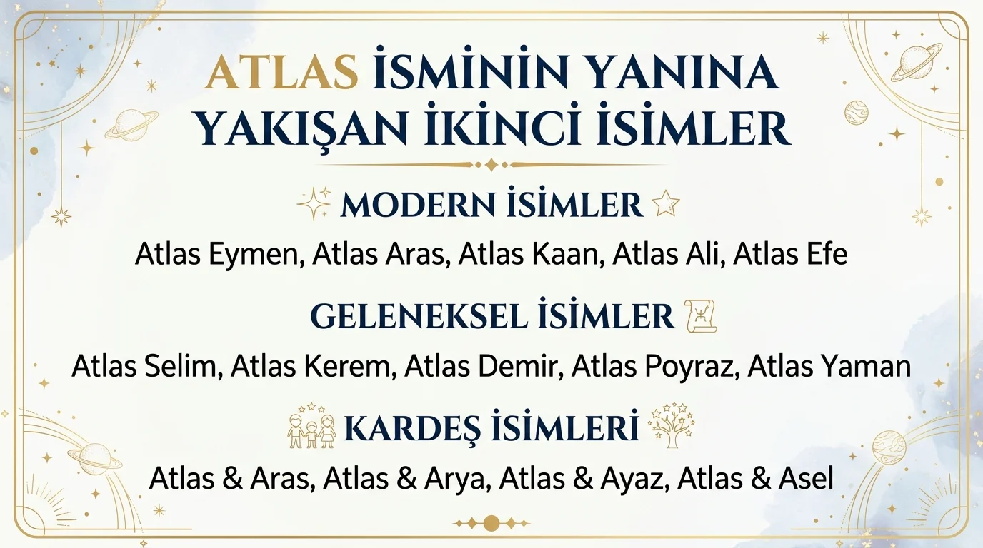 Atlas isminin yanına yakışan ikinci isimler listesi erkek bebek isim önerileri
