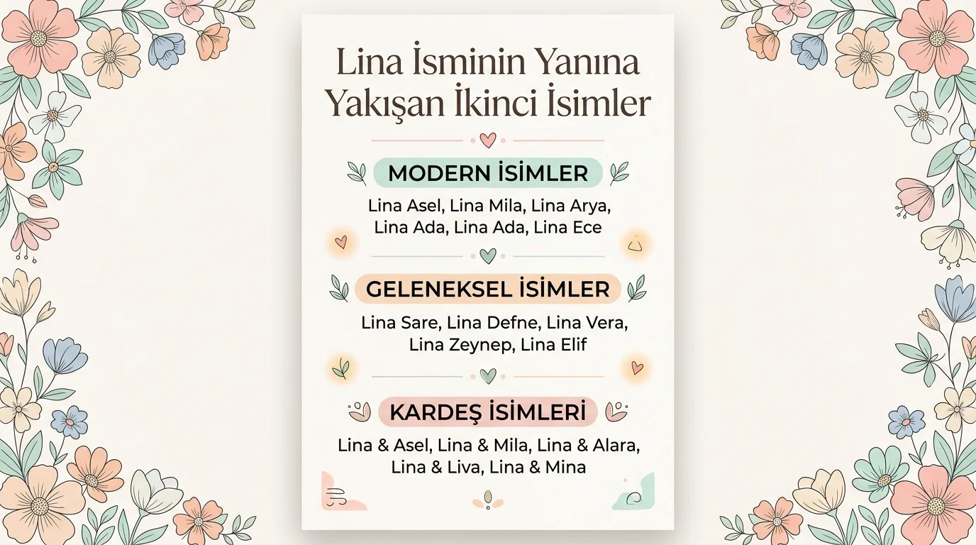 Lina isminin yanına yakışan ikinci isimler listesi kız bebek isim önerileri