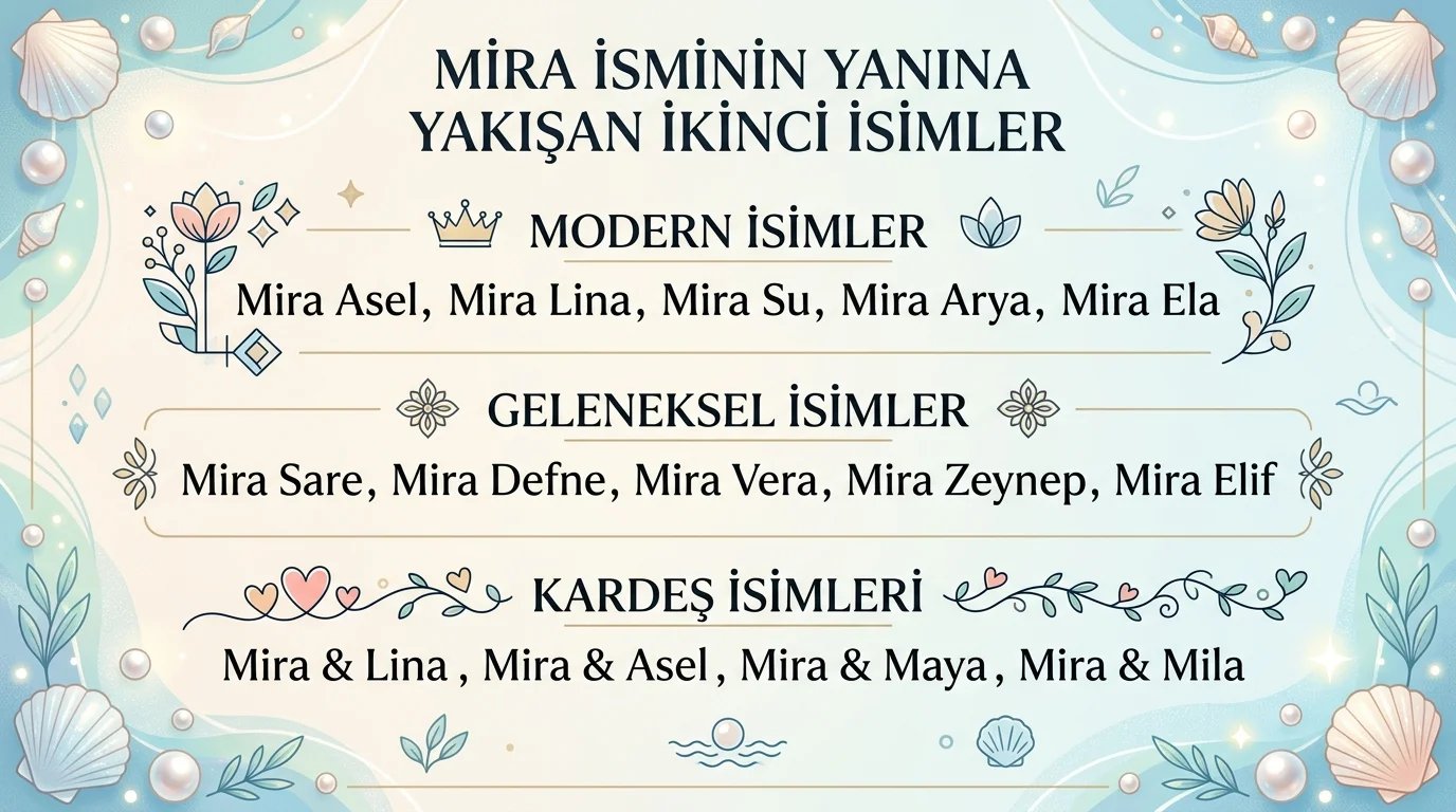 Mira isminin yanına yakışan ikinci isimler listesi kız bebek isim önerileri