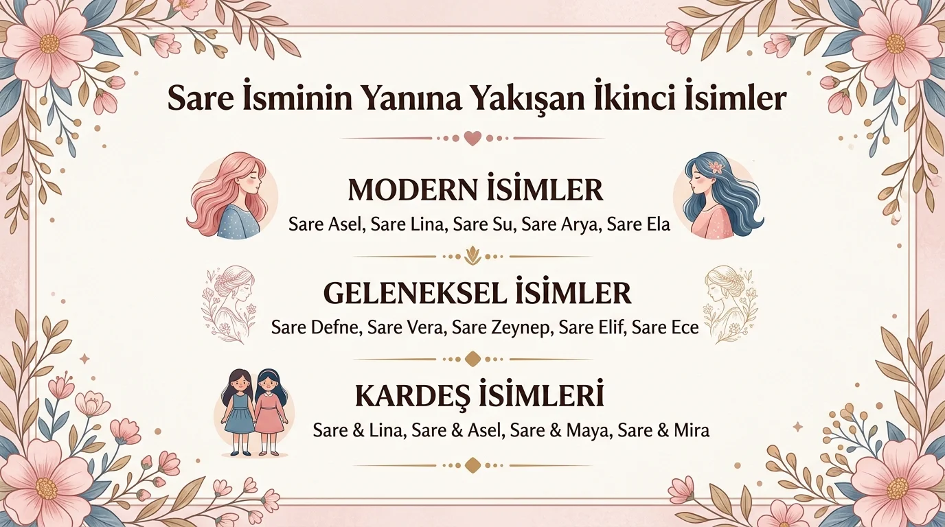 Sare isminin yanına yakışan ikinci isimler listesi kız bebek isim önerileri