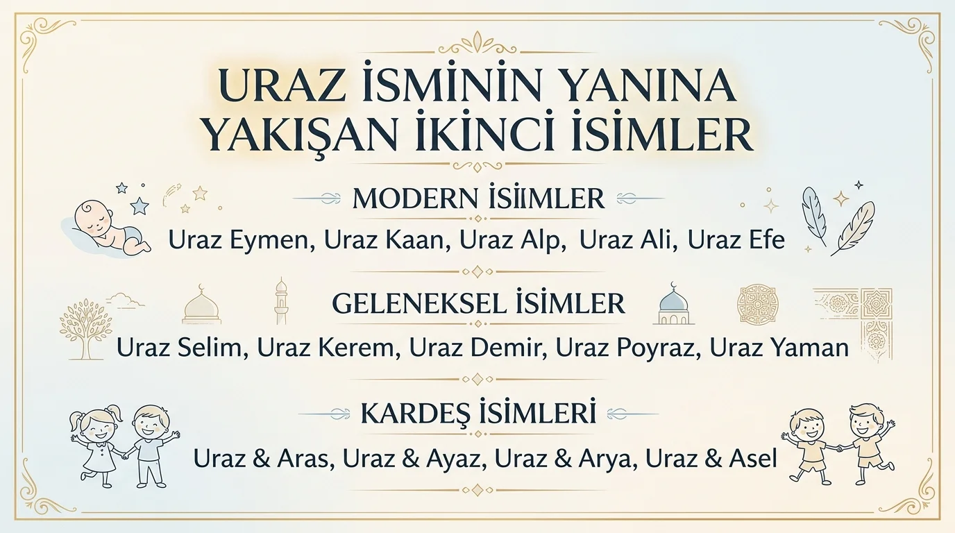 Uraz isminin yanına yakışan ikinci isimler listesi erkek bebek isim önerileri