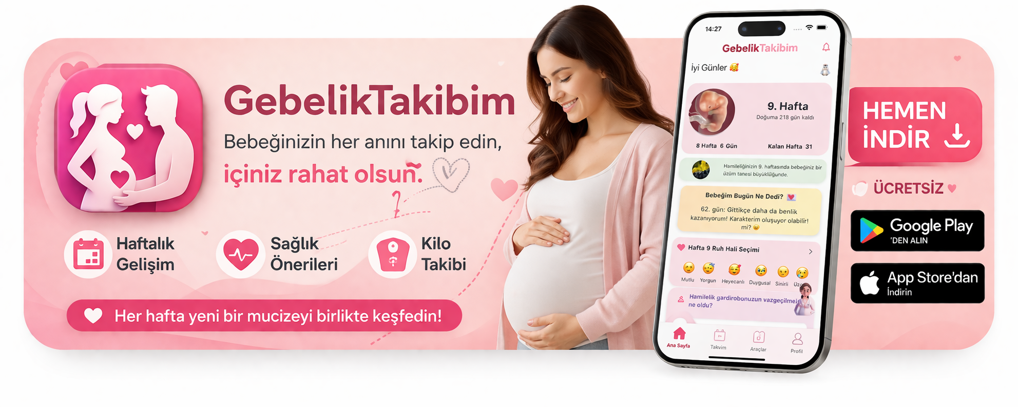 Gebelik Takibim uygulamasını hemen indir